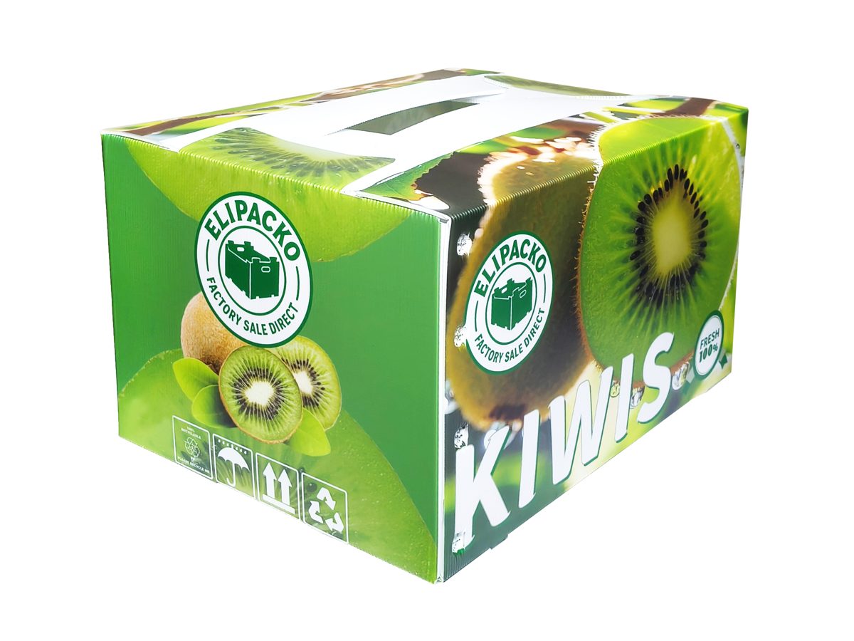 Plastic corrugated boxes on pallets