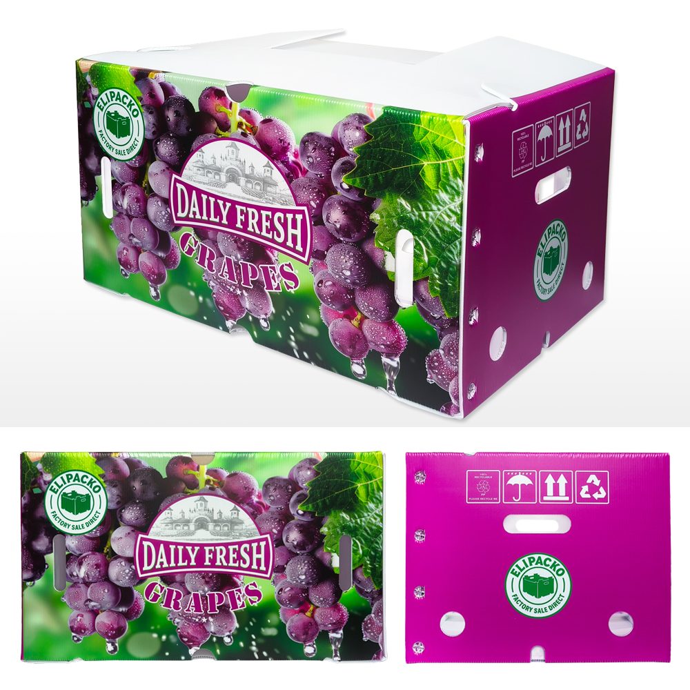 Plastic grape produce crate