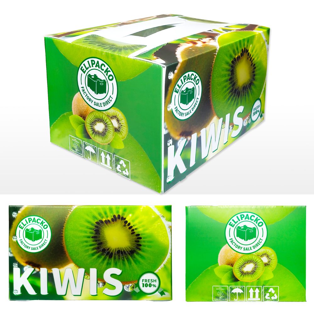 Kiwi in plastic produce crate