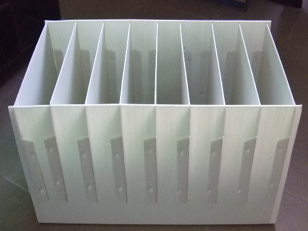 PP corrugated white vertical divider box lanes — Elipacko