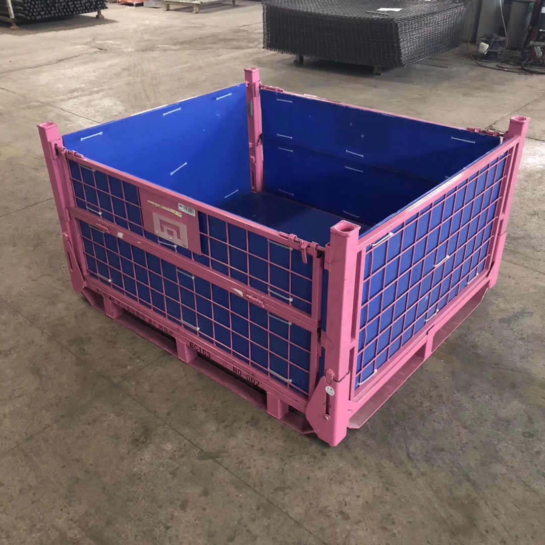 Collapsible steel cage pallet returnable logistics custom size